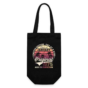 Né 1975 Janvier 48ème anniversaire Homme cadeau - Sac à bouteille - noir - Devant