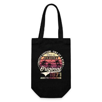 Né en 1971 Janvier 52ème anniversaire Homme cadeau - Sac à bouteille - noir - Devant