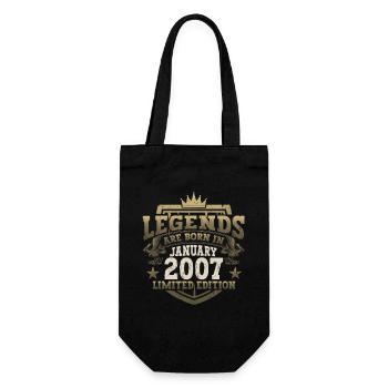 Année 2007 Janvier 16ème anniversaire cadeau homme - Sac à bouteille - noir - Devant