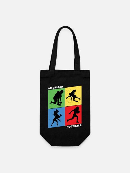 American Football Spieler Vintage Retro USA Sport - Geschenkbeutel für Flaschen - Schwarz