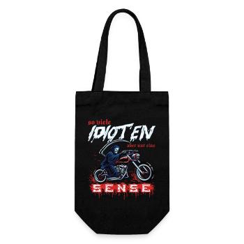 Sensenmann auf Motorrad viele Idioten eine Sense - Geschenkbeutel für Flaschen - Schwarz - Vorne