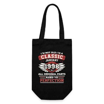 Né le 25 janvier 1998 Homme cadeau - Sac à bouteille - noir - Devant