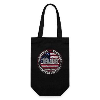 Born 1948 75th birthday Gift man/ USA - Gift Bag for Bottles - black - Front