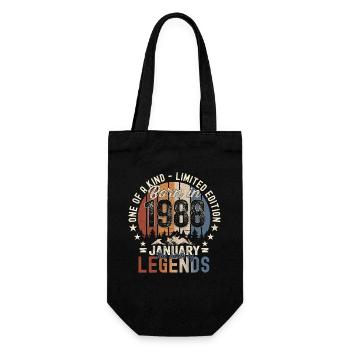 Né 1988 Janvier 35th anniversaire Homme cadeau - Sac à bouteille - noir - Devant