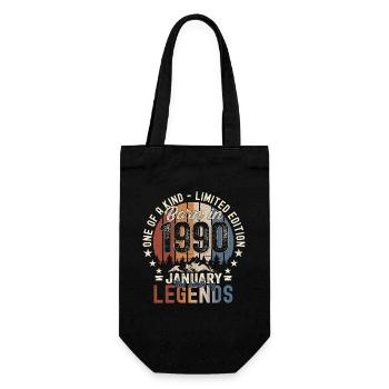 Né le 33 janvier 1990 Homme cadeau - Sac à bouteille - noir - Devant