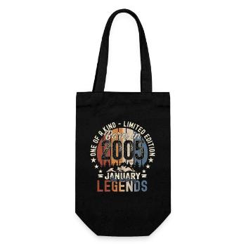 Né le 18 janvier 2005 Homme cadeau - Sac à bouteille - noir - Devant
