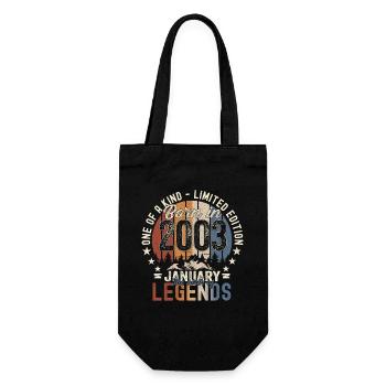Année 2003 Janvier 20e anniversaire cadeau homme - Sac à bouteille - noir - Devant