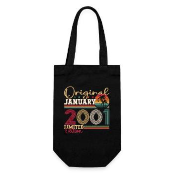 Year 2001 January 22nd birthday Gift man - Gift Bag for Bottles - black - Front