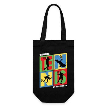 Tennis Tennis Player Vintage Retro Colorful - Gift Bag for Bottles - black - Front