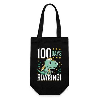 100 jours rugissant dinosaure enfant écolier - Sac à bouteille - noir - Devant