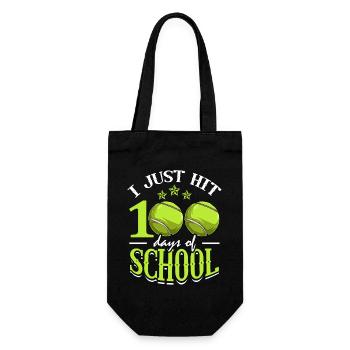 I just finished 100 days of school Tennis Sports - Gift Bag for Bottles - black - Front