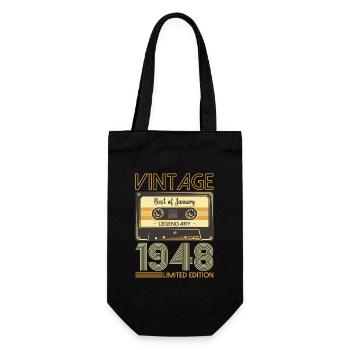 Janvier Né en 1948 Cadeau du 75e anniversaire - Sac à bouteille - noir - Devant