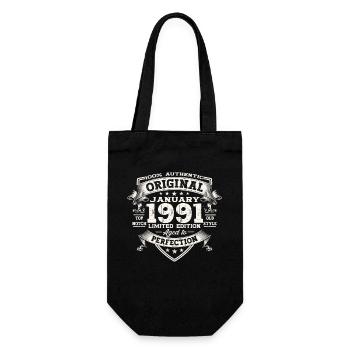 Né 1991 Janvier 32ème anniversaire Homme cadeau - Sac à bouteille - noir - Devant
