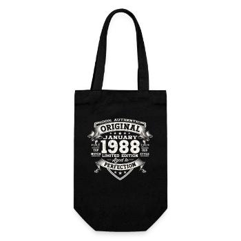 Né 1988 Janvier 35th anniversaire Homme cadeau - Sac à bouteille - noir - Devant