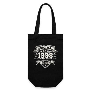 Né le 25 janvier 1998 Homme cadeau - Sac à bouteille - noir - Devant