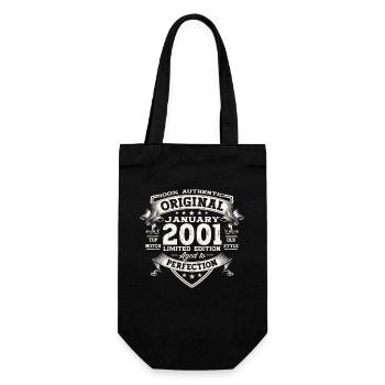 Year 2001 January 22nd birthday Gift man - Gift Bag for Bottles - black - Front