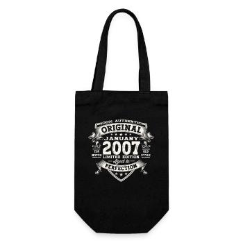 Année 2007 Janvier 16ème anniversaire cadeau homme - Sac à bouteille - noir - Devant