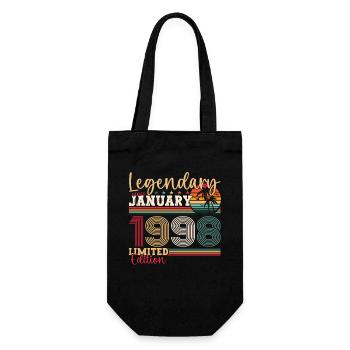 25e anniversaire né en 1998 janvier cadeau homme - Sac à bouteille - noir - Devant