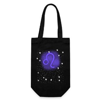 Signe du zodiaque Lion Symbole cadeau étoiles - Sac à bouteille - noir - Devant