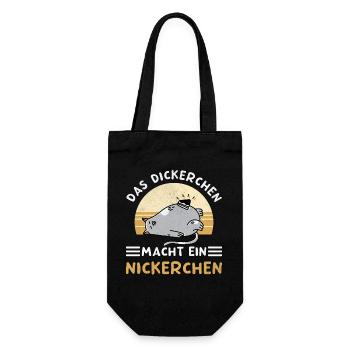 Das Dickerchen Macht Ein Nickerchen Morgenmuffel - Geschenkbeutel für Flaschen - Schwarz - Vorne