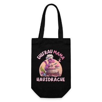 Ehefrau Mama Hausdrache - Geschenkbeutel für Flaschen - Schwarz - Vorne