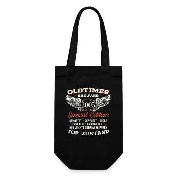 18. Geburtstag Oldtimer Jahrgang 2005 Geschenk - Geschenkbeutel für Flaschen - Schwarz - Vorne