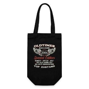 17. Geburtstag Oldtimer Jahrgang 2006 Geschenk - Geschenkbeutel für Flaschen - Schwarz - Vorne