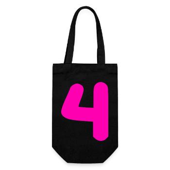 4 ans anniversaire rose - Sac à bouteille - noir - Devant
