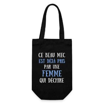 beau mec déjà pris humour saint Valentin couple - Sac à bouteille - noir - Devant