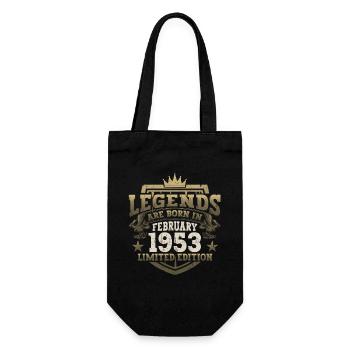 Februar Jahrgang 1953 70. Geburtstag Geschenk Mann - Geschenkbeutel für Flaschen - Schwarz - Vorne