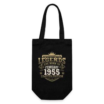 Février né 1955 68e anniversaire cadeau homme - Sac à bouteille - noir - Devant