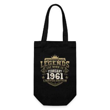February born 1961 62nd birthday gift man - Gift Bag for Bottles - black - Front