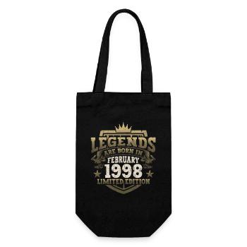 Février né 1998 25e anniversaire cadeau homme - Sac à bouteille - noir - Devant