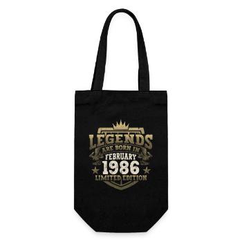 Februar Jahrgang 1986 37. Geburtstag Geschenk Mann - Geschenkbeutel für Flaschen - Schwarz - Vorne