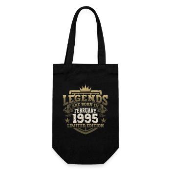Februar Jahrgang 1995 28. Geburtstag Geschenk Mann - Geschenkbeutel für Flaschen - Schwarz - Vorne