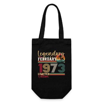 Born 1973 February 50th birthday Gift man - Gift Bag for Bottles - black - Front