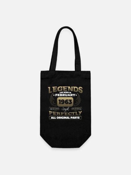 Jahrgang 1963 Februar 60. Geburtstag Geschenk Mann - Geschenkbeutel für Flaschen - Schwarz