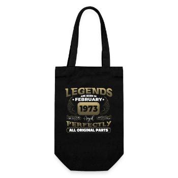 Jahrgang 1973 Februar 50. Geburtstag Geschenk Mann - Geschenkbeutel für Flaschen - Schwarz - Vorne
