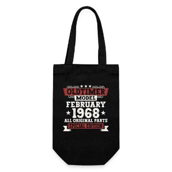 55th birthday February Born 1968 gift - Gift Bag for Bottles - black - Front