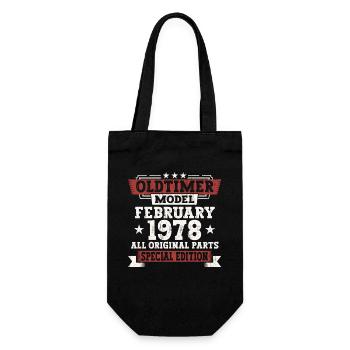 45e anniversaire Février Né 1978 Cadeau - Sac à bouteille - noir - Devant