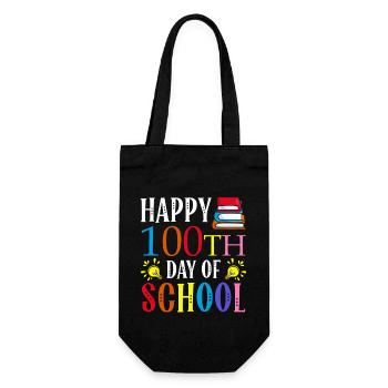 Happy 100th Day Of School Homework Books - Gift Bag for Bottles - black - Front