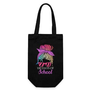 100 Tage Schule Feministisch Gebildete Lehrerin - Geschenkbeutel für Flaschen - Schwarz - Vorne