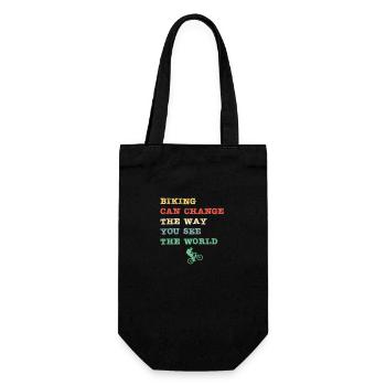 Biking can change the way you see the world - Gift Bag for Bottles - black - Front