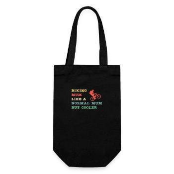 Biking Mum - like a normal Mum but cooler - Geschenkbeutel für Flaschen - Schwarz - Vorne