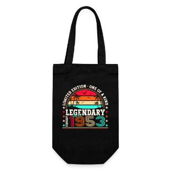 Jahrgang 1953 Februar 70. Geburtstag Geschenk Mann - Geschenkbeutel für Flaschen - Schwarz - Vorne