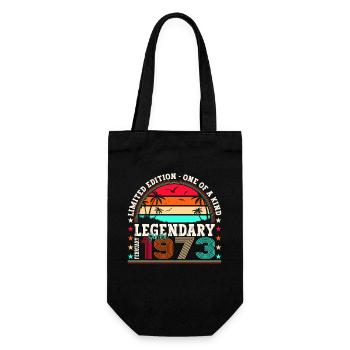 Born 1973 February 50th birthday Gift man - Gift Bag for Bottles - black - Front