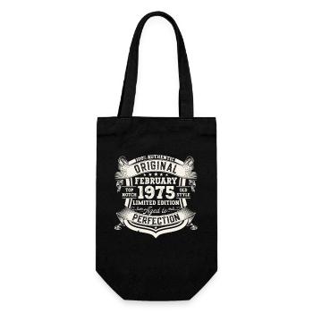 Février né 1975 48ème anniversaire cadeau homme - Sac à bouteille - noir - Devant