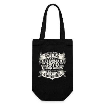 Février né 1970 53ème anniversaire cadeau homme - Sac à bouteille - noir - Devant
