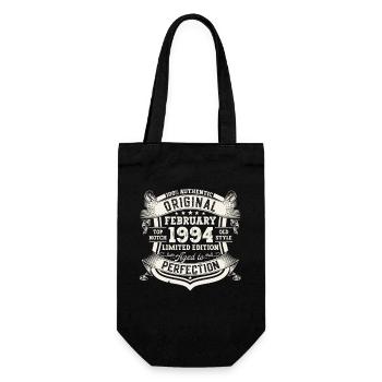Februar Jahrgang 1994 29. Geburtstag Geschenk Mann - Geschenkbeutel für Flaschen - Schwarz - Vorne