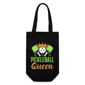 Pickleball-königin Paddel-sport Spiel Spieler - Geschenkbeutel für Flaschen - Schwarz - Vorne